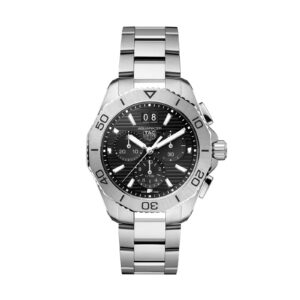 Aquaracer 40mm Black Chronograph Look ahead to Males